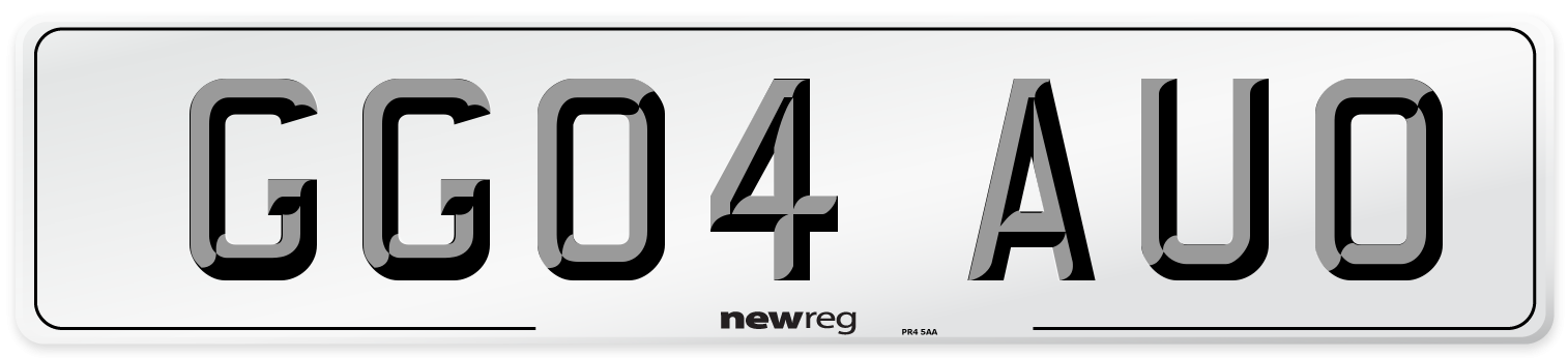 GG04 AUO Number Plate from New Reg